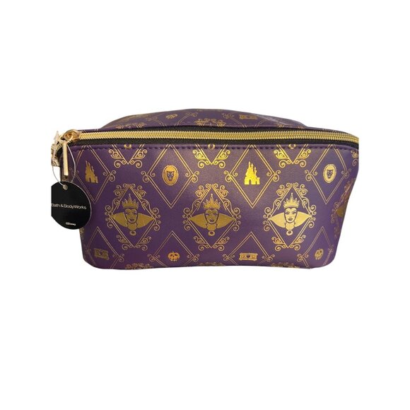 Disney Villains Purple Gold Cosmetic Bag Evil Queen Bath Body Works Zipper NWT - Picture 1 of 7